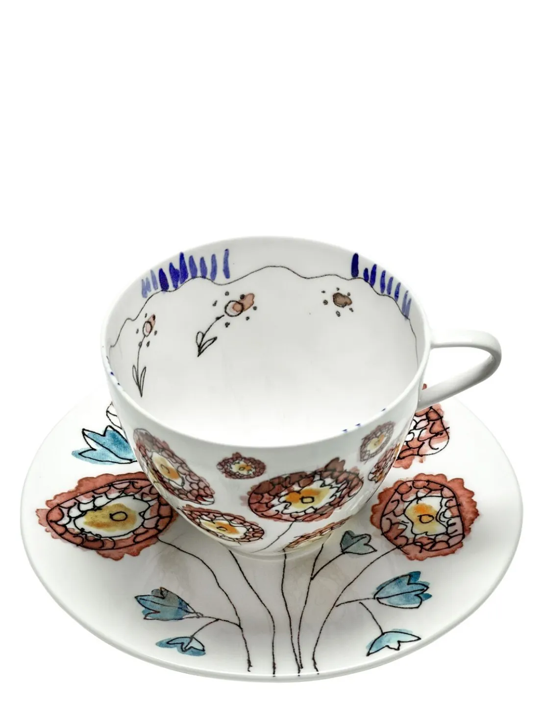 Set di due tazze e piattini Anemone