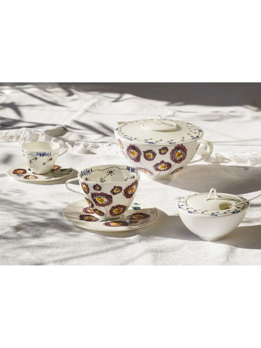 Set di due tazze e piattini Anemone