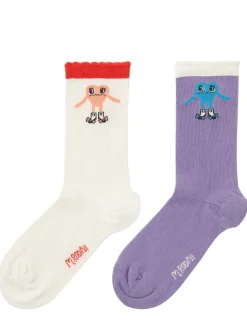 Set di 2 paia di calzini in misto cotone jacquard