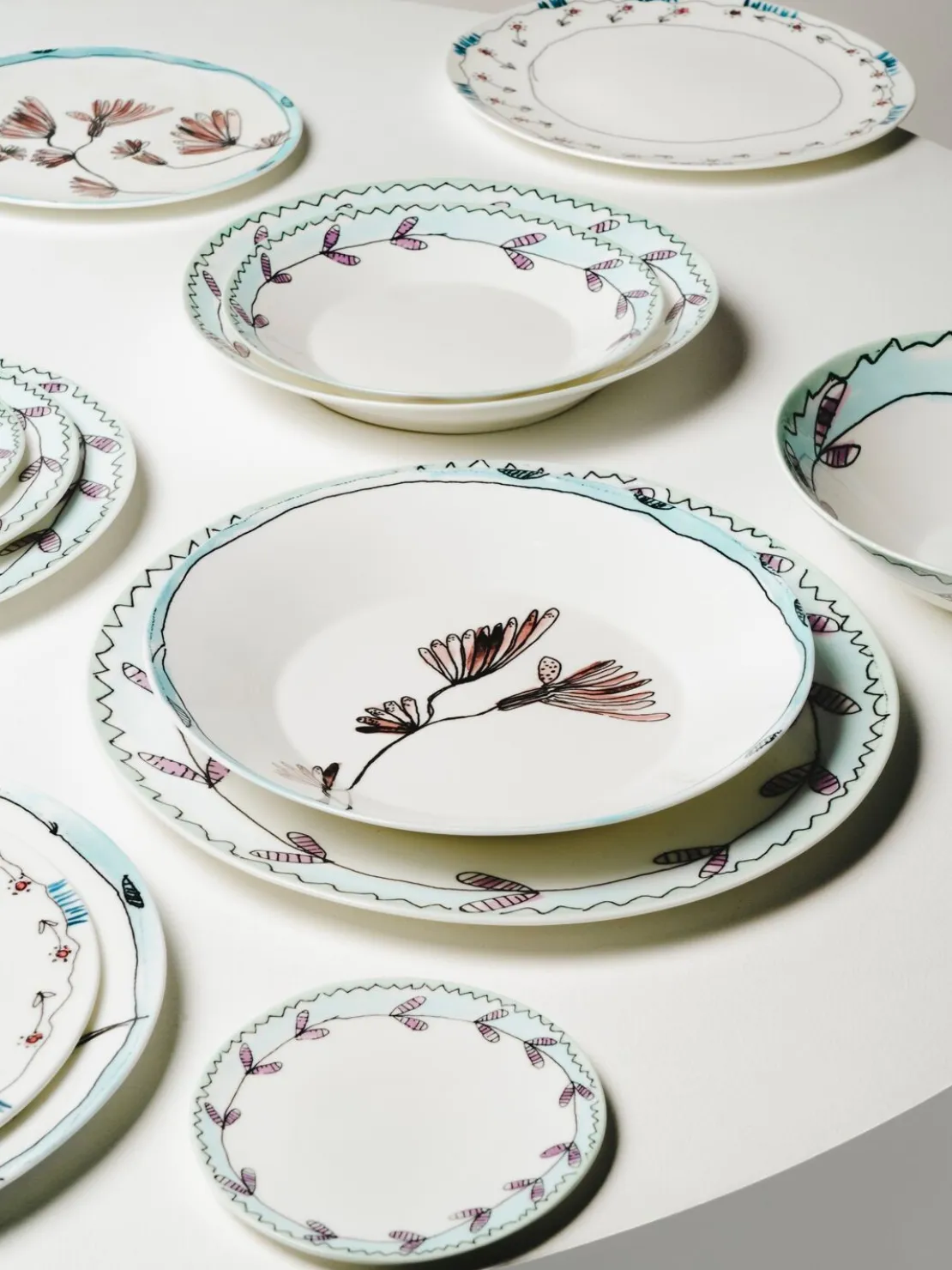 Set di 2 piatti fondi Blossom Milk