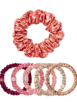 Set di 6 scrunchie misti Flora in seta