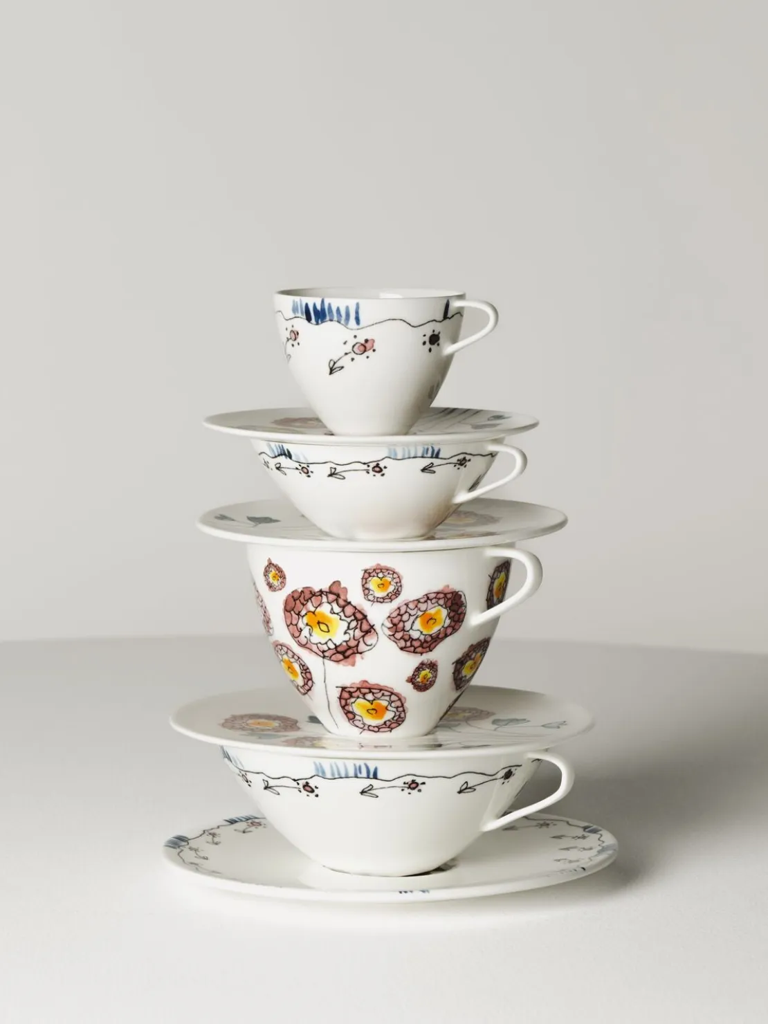 Set di 2 tazze e piattini Blossom