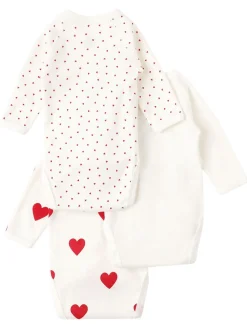 Set of 3 printed cotton bodysuits