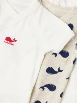 Set of 3 printed cotton bodysuits