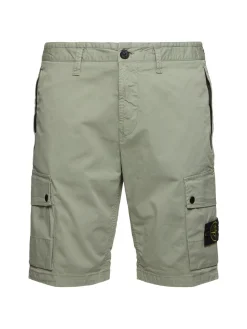 Shorts in cotone stretch con patch logo