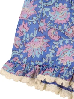 Shorts in gauze di cotone stampato