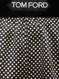 Shorts in raso stretch stampa a pois