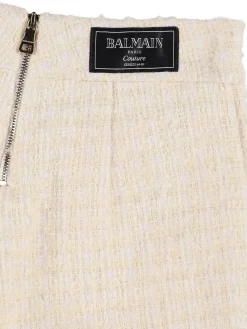 Shorts in tweed di misto lana
