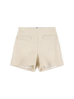 Shorts in tweed di misto lana