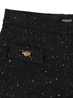 Shorts in tweed di misto lana