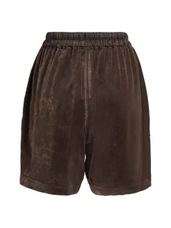 Shorts in velluto con vita elasticizzata