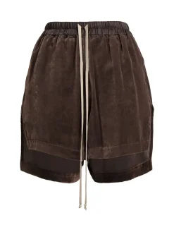 Shorts in velluto con vita elasticizzata