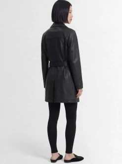 Siempra soft leather short coat