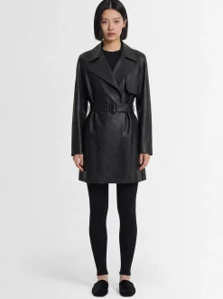 Siempra soft leather short coat