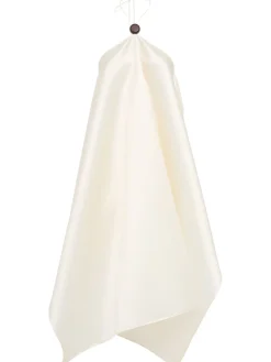 Silk dress w/ wood detail