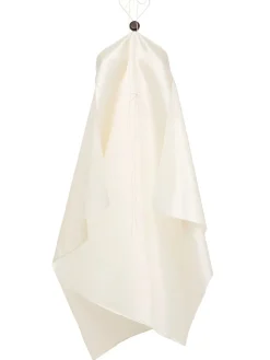 Silk dress w/ wood detail