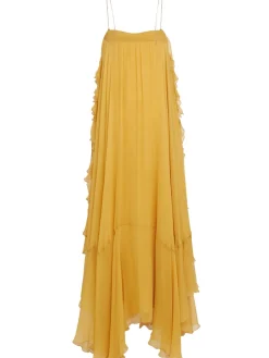 Silk mousseline long dress
