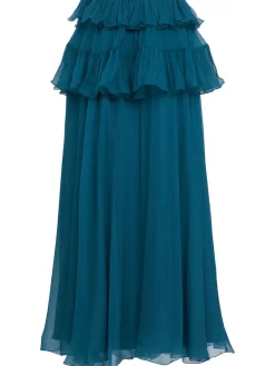 Silk mousseline maxi skirt