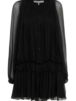 Silk mousseline mini dress
