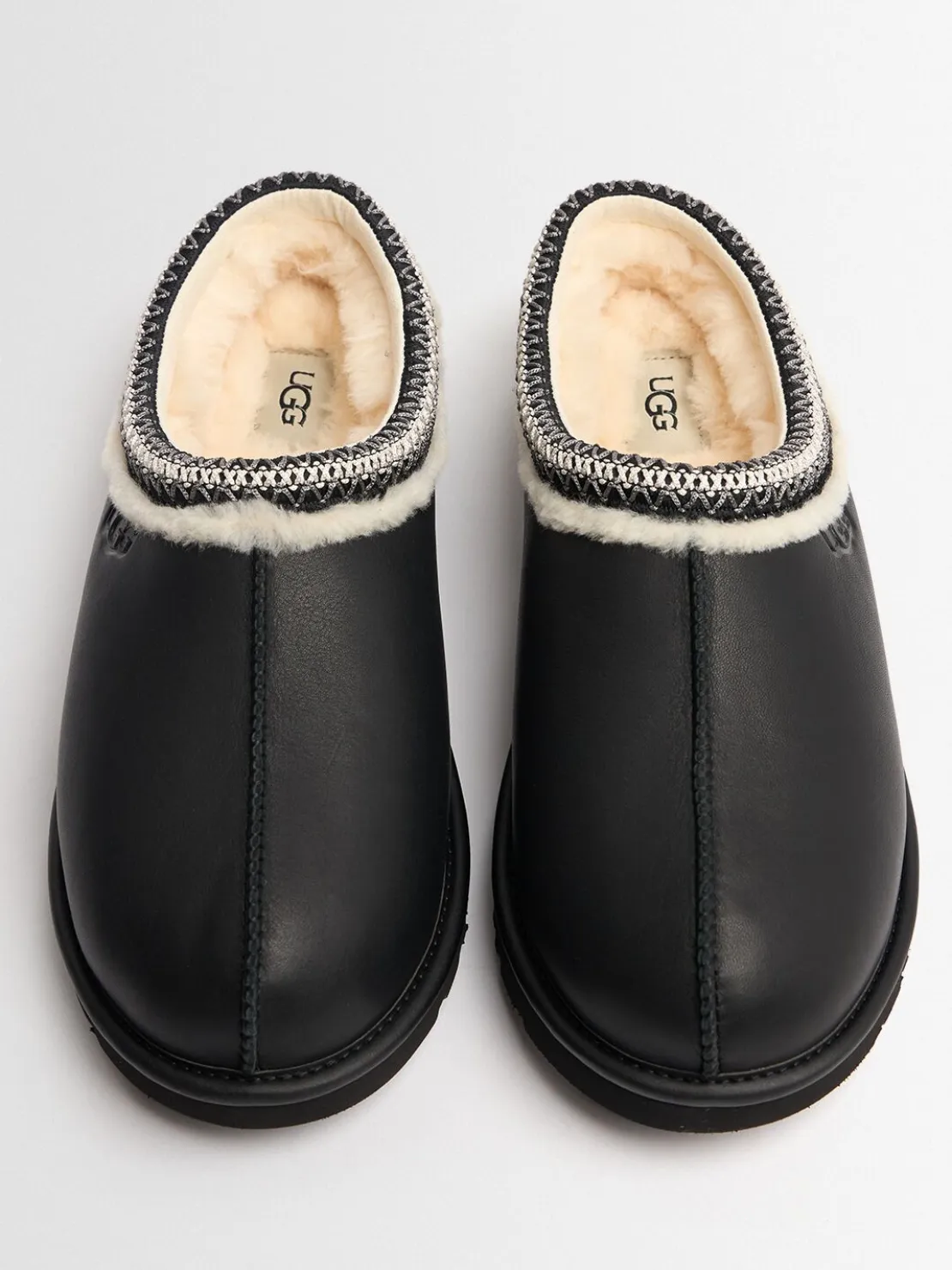 Slipper Tasman in pelle nera