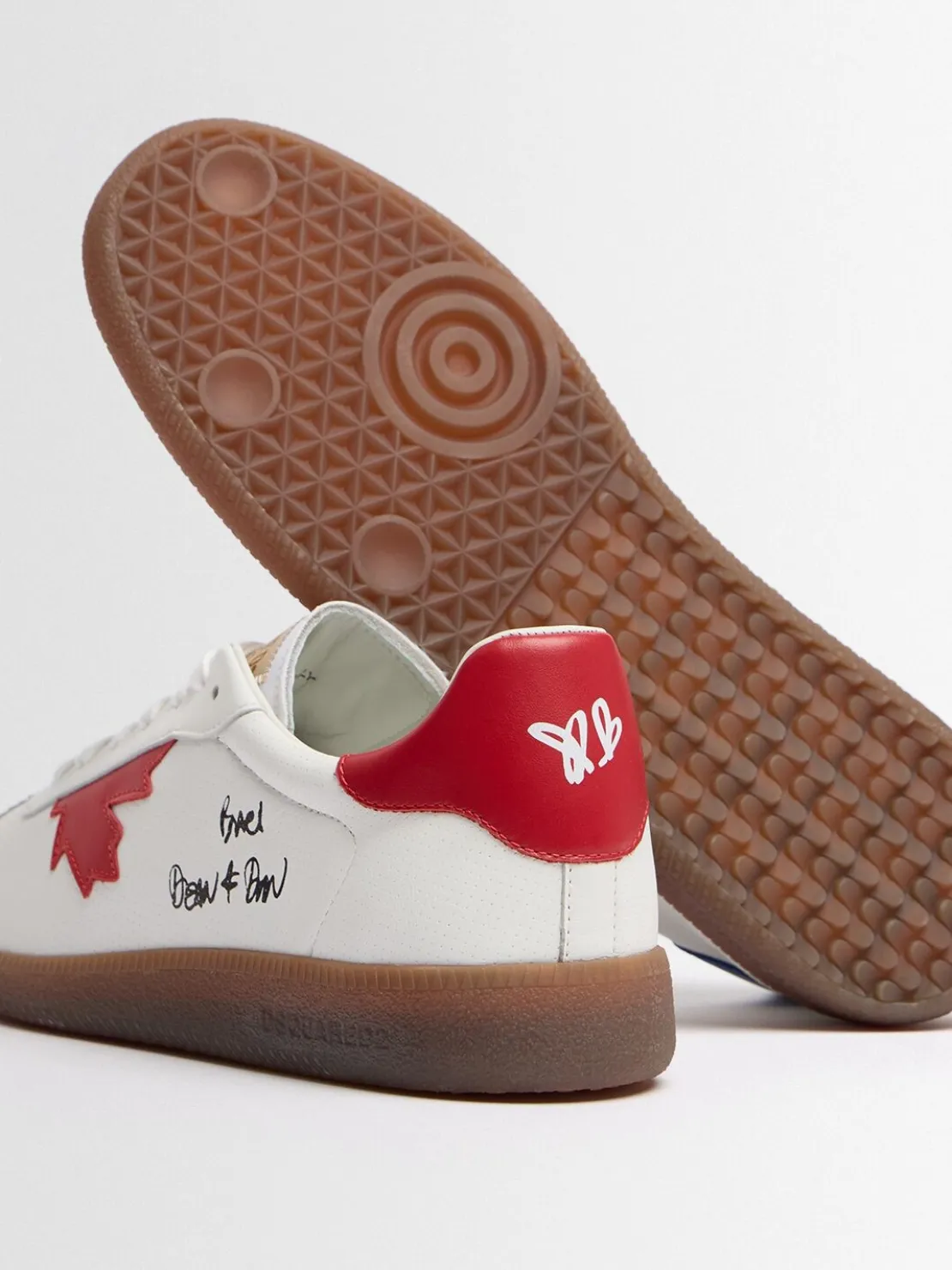 Sneakers con logo in pelle e poly