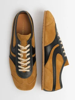 Sneakers in camoscio e pelle