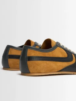 Sneakers in camoscio e pelle
