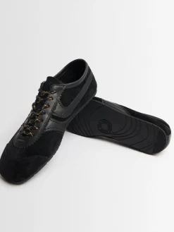 Sneakers in camoscio e pelle