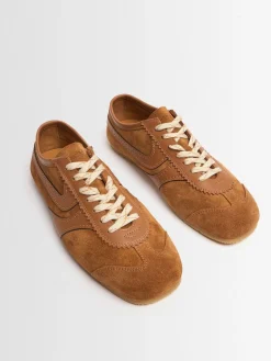 Sneakers in camoscio e pelle