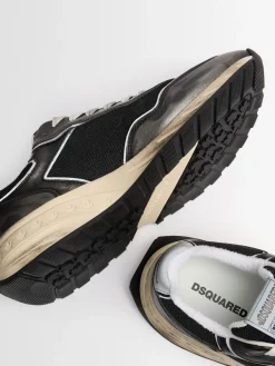 Sneakers in cotone e pelle con logo