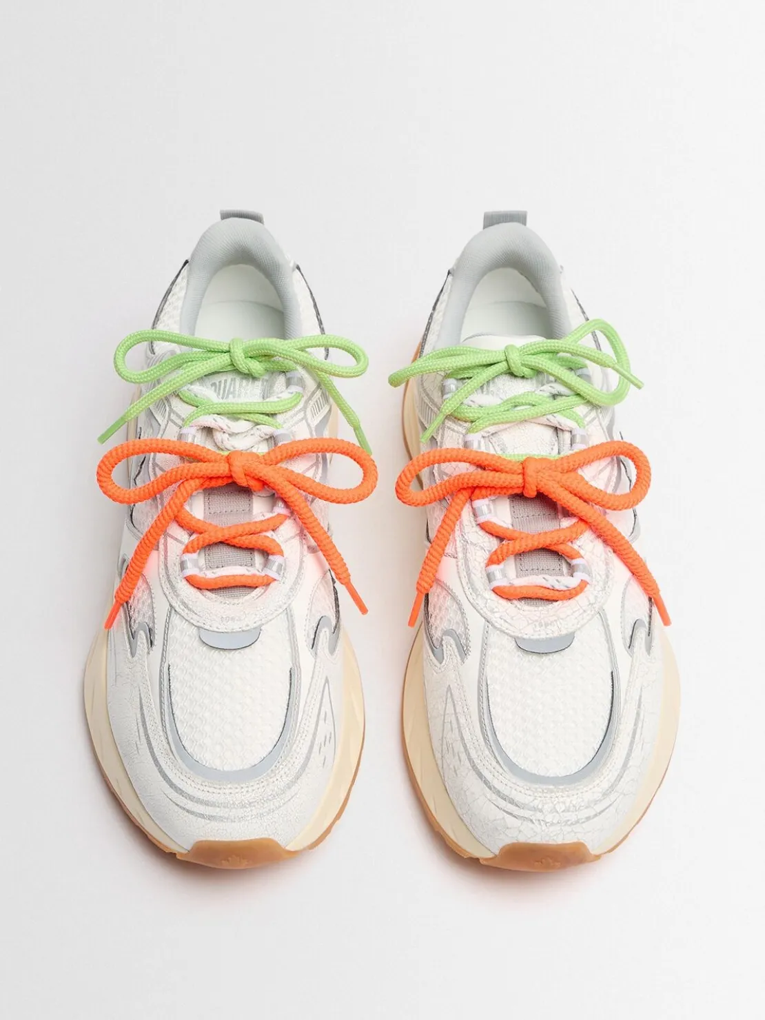 Sneakers in poly e pelle con logo