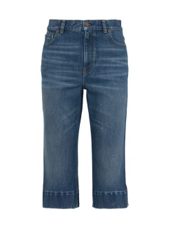 Stonewash cotton denim shorts