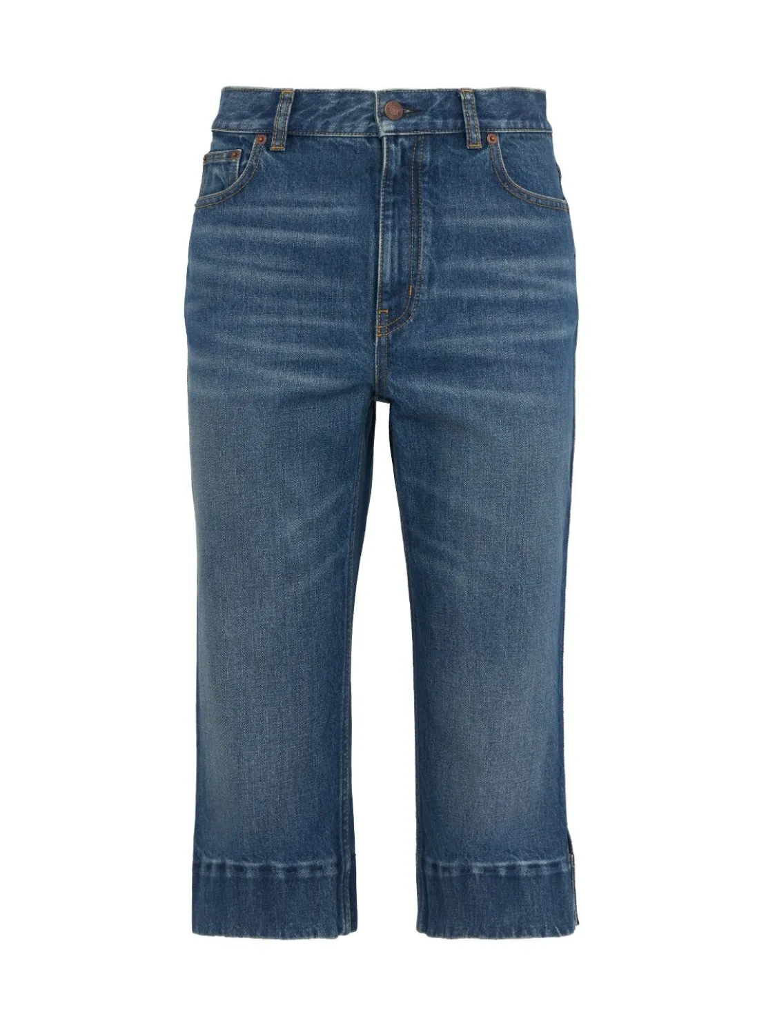 Stonewash cotton denim shorts