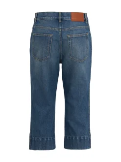 Stonewash cotton denim shorts