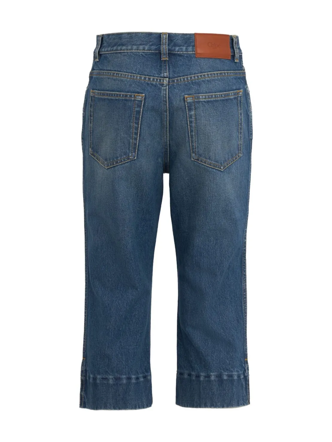 Stonewash cotton denim shorts