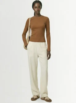 Stretch cotton long sleeve t-shirt