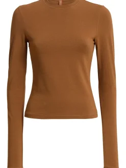 Stretch cotton long sleeve t-shirt