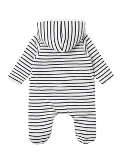Striped cotton romper