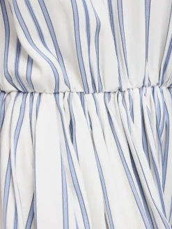Striped crepe de chine mini dress