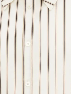 Striped poplin cotton classic shirt