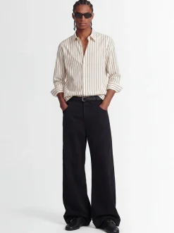 Striped poplin cotton classic shirt