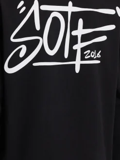 Tag printed cotton long sleeve T-shirt