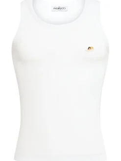 Tank top a costine con patch Angel
