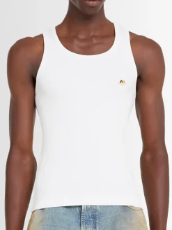 Tank top a costine con patch Angel