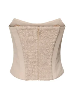 Top bustier senza spallini in lana