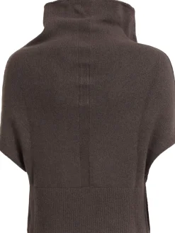 Top drappeggiato in misto cashmere