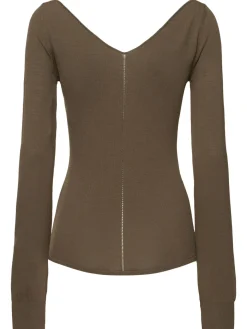Top in crepe di viscosa con scollo a V