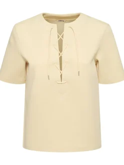 Top in jersey con lacci