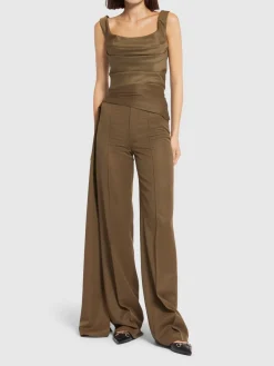 Top in lana drappeggiata