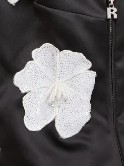 Top in raso con fiori